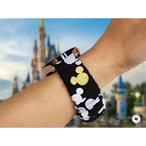 Disney Mickey Mouse Head Gold Scrunchies Watch Band for Apple Watch 38 40 41mm - Picture 1 of 4